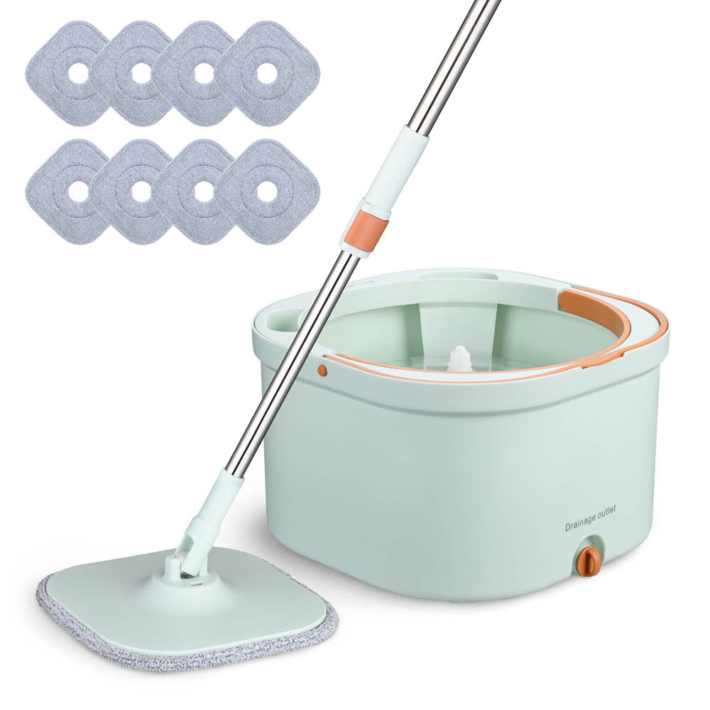 TheLAShop Spin Mop Bucket Set Floor Cleaner with 8 Microfiber Mop